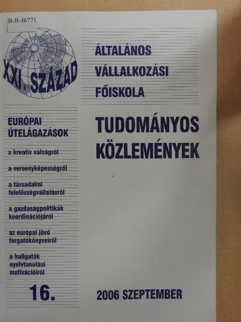 Tudományos Közlemények 2006. szeptember [antikvár]