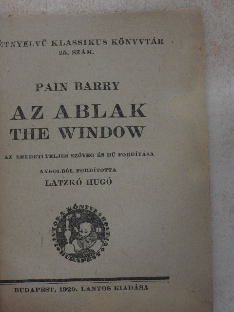 Pain Barry - Az ablak [antikvár]