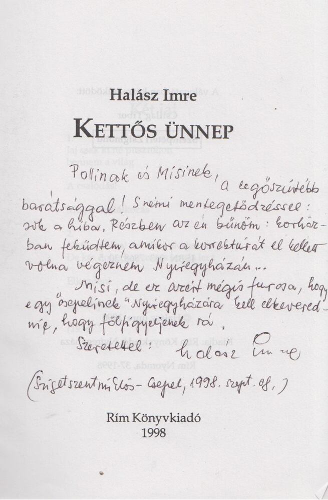 Halász Imre - Kettős ünnep (Dedikált) [antikvár]
