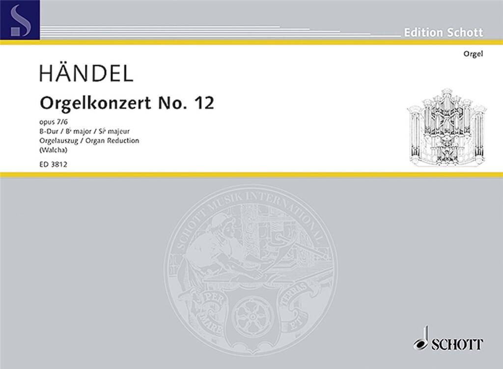 HAENDEL - ORGELKONZERTE NO.12 B-DUR OP.7/6 KLAVIERAUSZUG (HELMUTH WALCHA), ANTIKVÁR