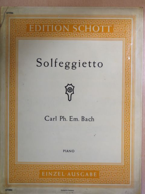 Carl Philipp Emanuel Bach - Solfeggietto [antikvár]