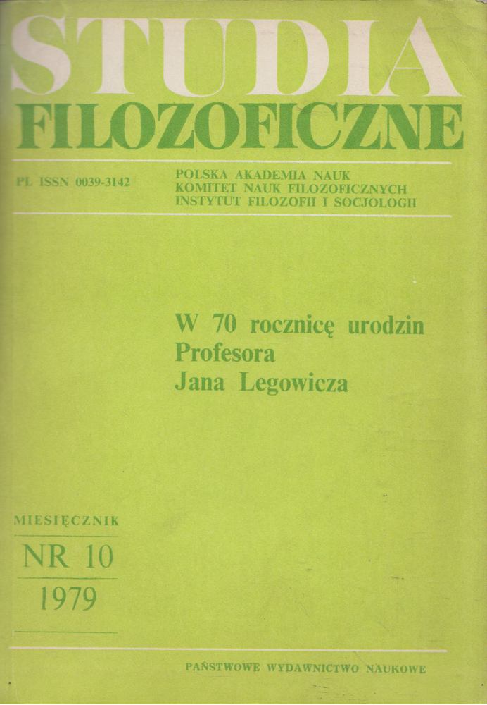 Studia filozoficzne 1979 - Nr 10 [antikvár]