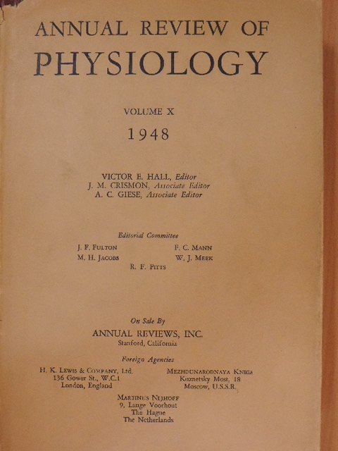 Annual review of physiology 10. [antikvár]