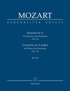 MOZART, W,A, - KONZERT IN A FÜR KLAVIER UND ORCHESTER NR.12 KV 414 TASCHENPARTITUR URTEXT