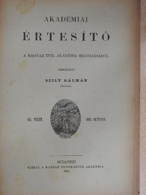 Katona Lajos - Akadémiai Értesítő 1902. október [antikvár]