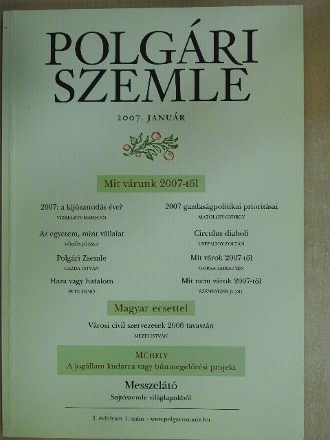 Cserépfalvy Zoltán - Polgári Szemle 2007/1. [antikvár]
