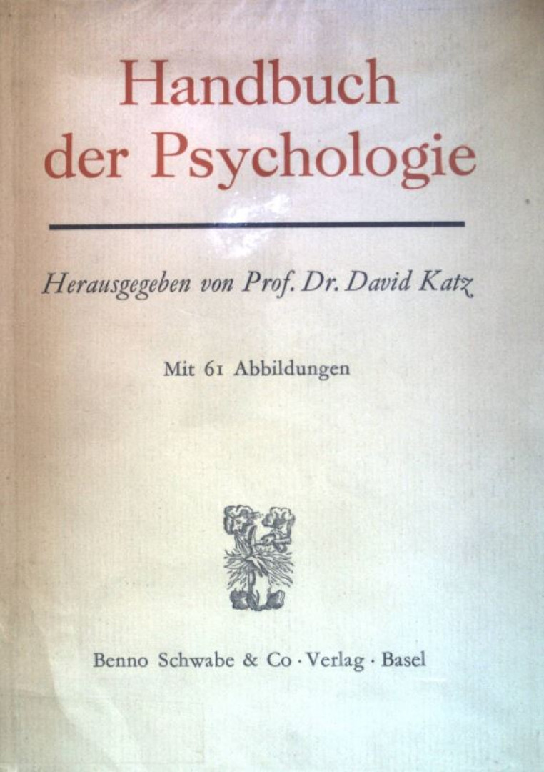 Katz, David - Handbuch der Psychologie [antikvár]