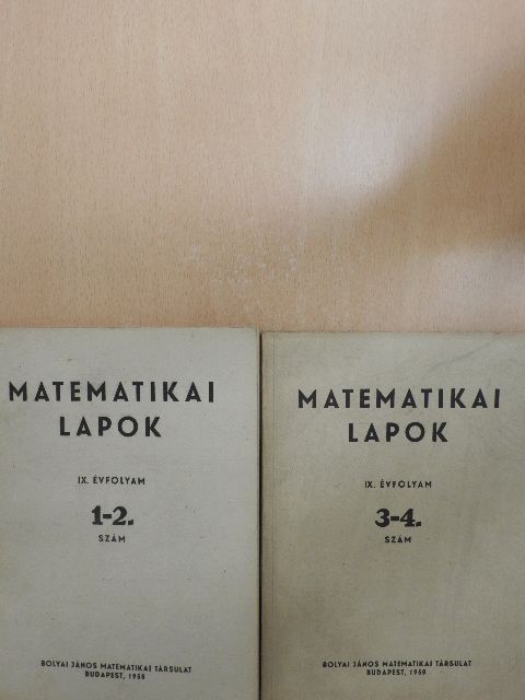 Balázs János - Matematikai Lapok 1958/1-4. [antikvár]