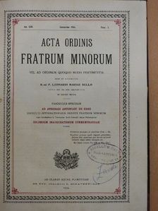 Acta Ordinis Fratrum Minorum Ianuarii-Decembris 1934 [antikvár]