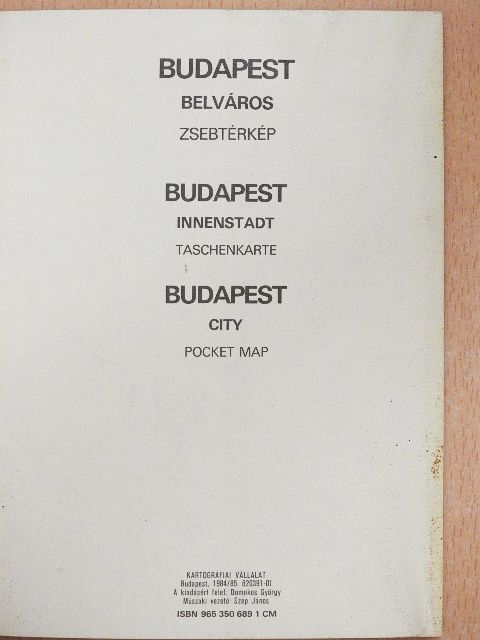 Budapest belváros zsebtérkép [antikvár]