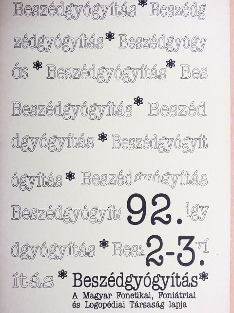 Burján Judit - Beszédgyógyítás 1992/2-3. [antikvár]