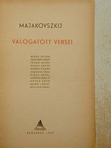 Vlagyimir Majakovszkij - Majakovszkij válogatott versei [antikvár]