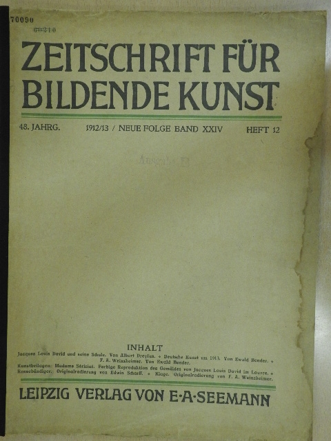 Zeitschrift für Bildende Kunst 1913. september [antikvár]