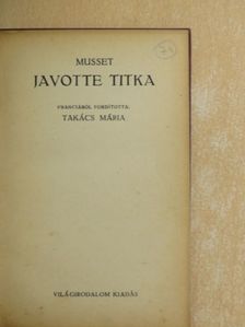 Musset - Javotte titka [antikvár]
