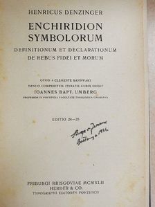 Henricus Denzinger - Enchiridion symbolorum [antikvár]