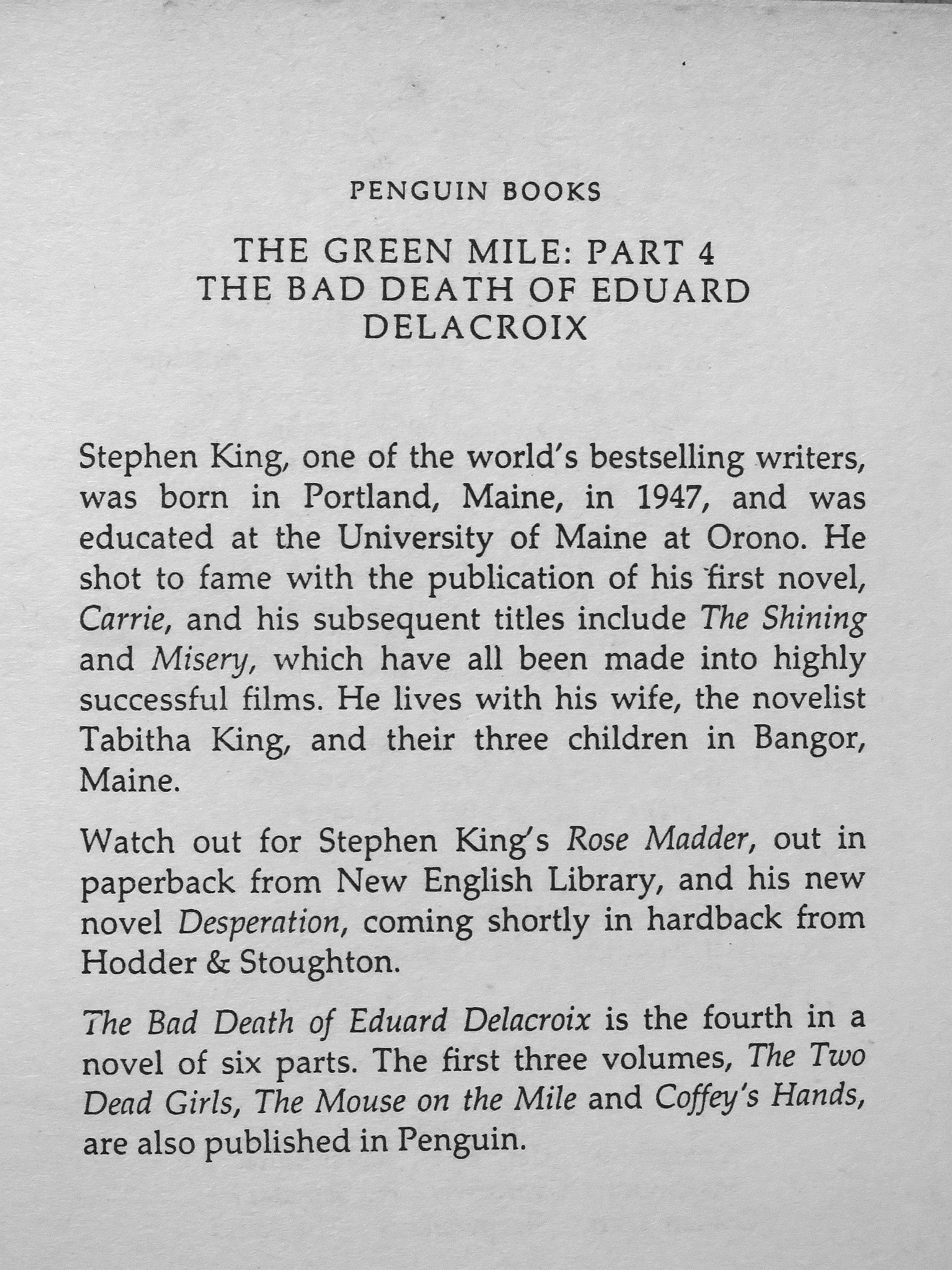 Stephen King - The Green Mile 5. [antikvár]