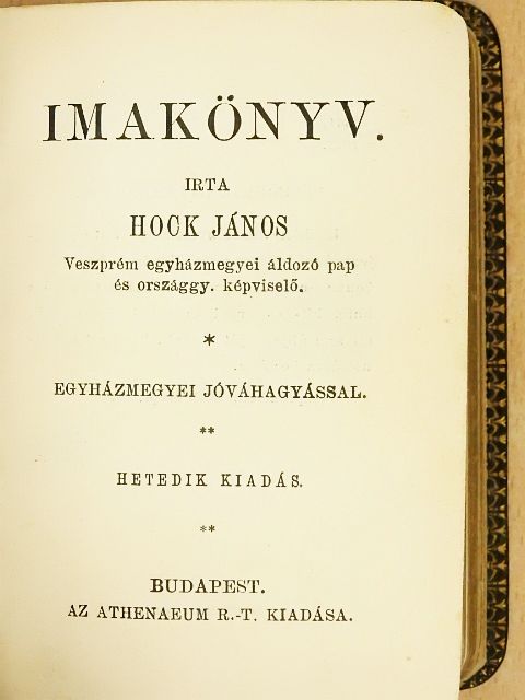 Hock János - Imakönyv [antikvár]