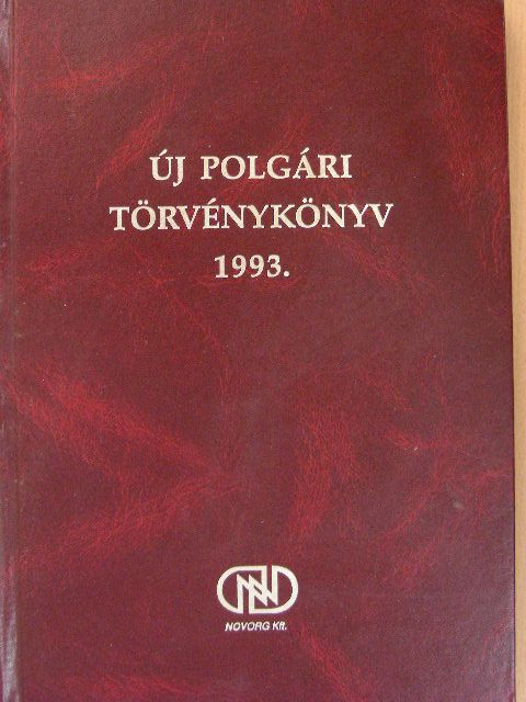 Új polgári törvénykönyv 1993. [antikvár]