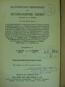 Hoppe-Seyler's Zeitschrift für Physiologische Chemie 1929 [antikvár]