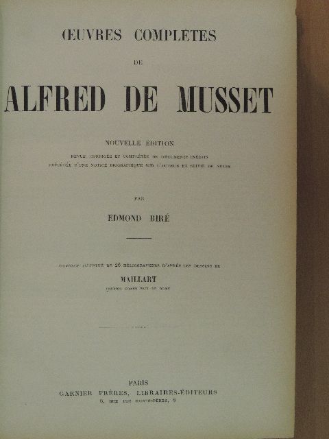 Alfred de Musset - Oeuvres complétes de Alfred de Musset [antikvár]