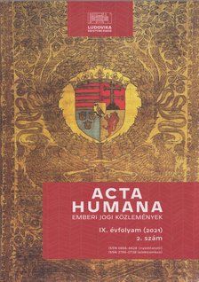 Péterfalvi Attila főszerk. - Acta Humana 9. évf. 2. szám [antikvár]