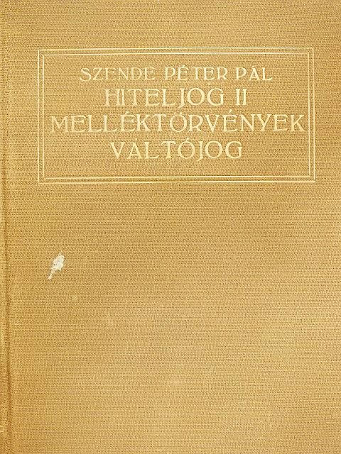 Dr. László Jenő - Magyar hiteljog II. (rossz állapotú) [antikvár]