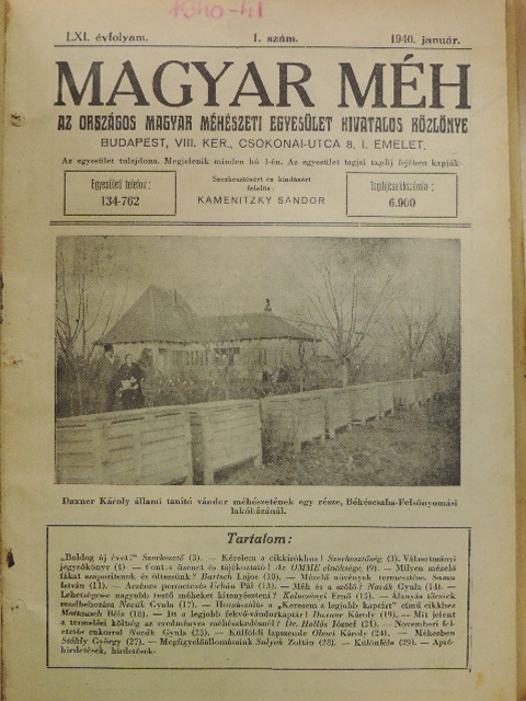 Báldy Bálint - Magyar Méh 1941. január-december/1940., 1942. (nem teljes évfolyamok) [antikvár]