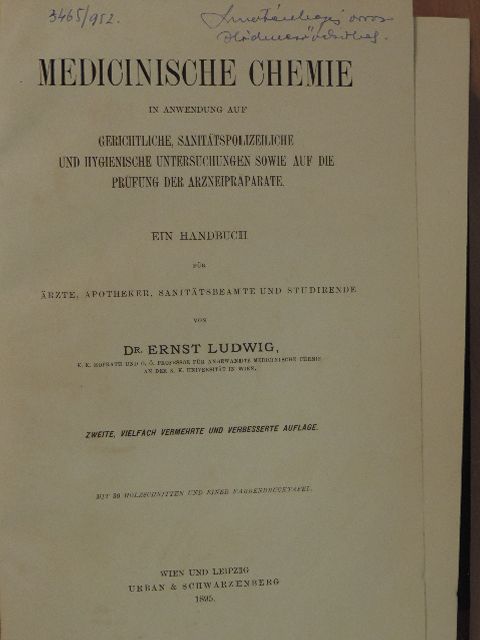 Dr. Ernst Ludwig - Medicinische Chemie [antikvár]