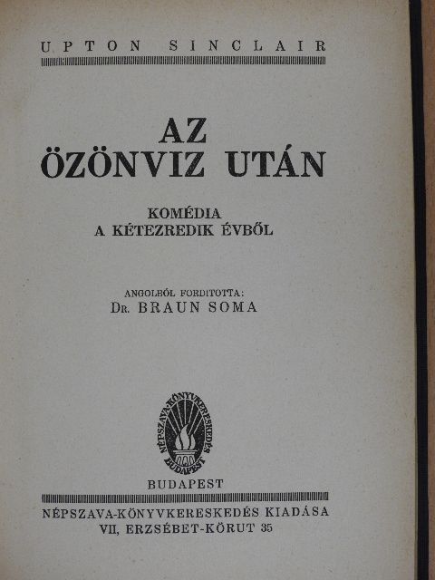 Upton Sinclair - Az özönviz után [antikvár]
