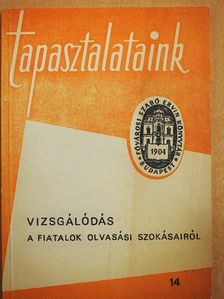 Bárány Éva - Vizsgálódás a fiatalok olvasási szokásairól [antikvár]