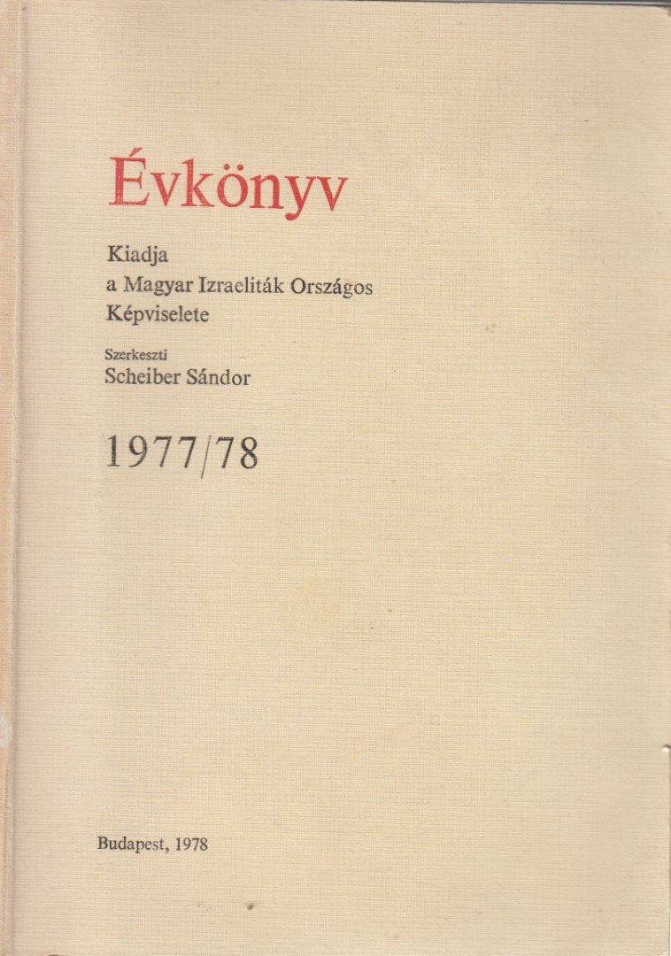 Scheiber Sándor - Évkönyv 1977/78 [antikvár]