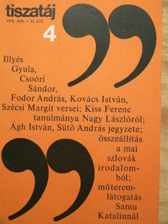 Ágh István - Tiszatáj 1979. április [antikvár]