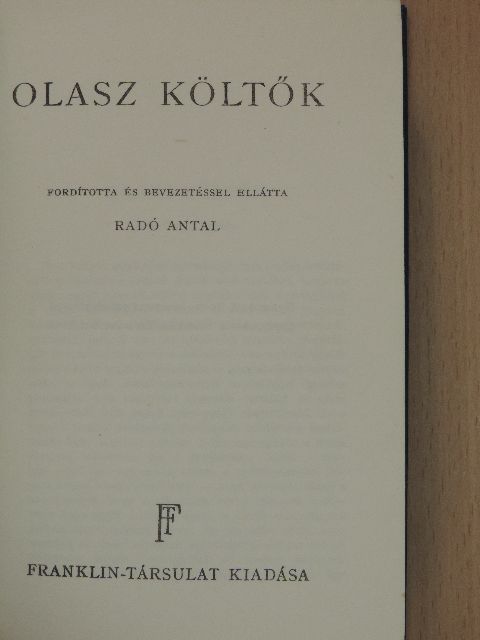 Aleardi - Olasz költők [antikvár]