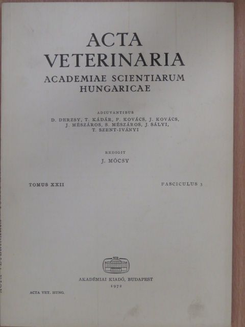 B. P. Pande - Acta Veterinaria Tomus XXII, Fasciculus 3. [antikvár]
