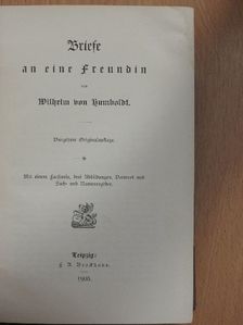 Wilhelm von Humboldt - Briefe an eine Freundin (gótbetűs) [antikvár]
