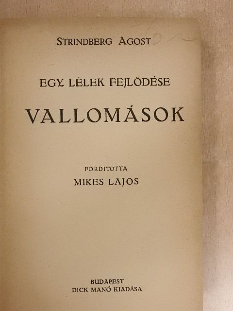 Strindberg Ágost - Egy lélek fejlődése V. [antikvár]