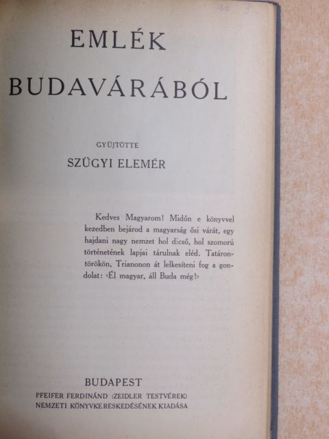 Emlék Budavárából [antikvár]