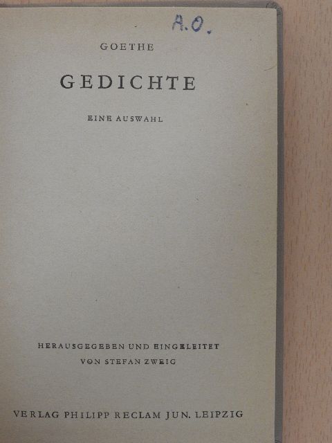 J. W. Goethe - Gedichte [antikvár]