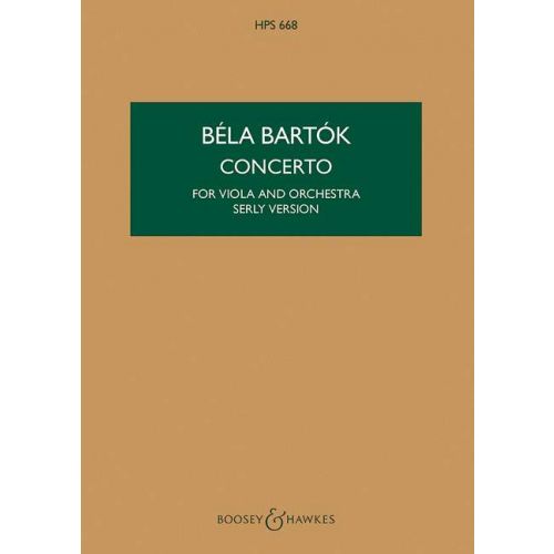 BARTÓK - CONCERTO FOR VIOLA AND ORCHESTRA SERLY VERSION POCKET SCORE
