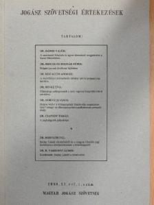 Dr. Benke Éva - Jogász szövetségi értekezések 1988/1. [antikvár]