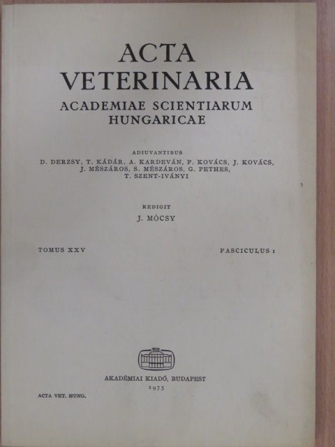 A. B. Kovács - Acta Veterinaria Tomus XXV, Fasciculus 1. [antikvár]