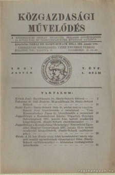 Vitéz Kelemen Ferenc (szerk.) - Közgazdasági művelődés 1937/1 [antikvár]