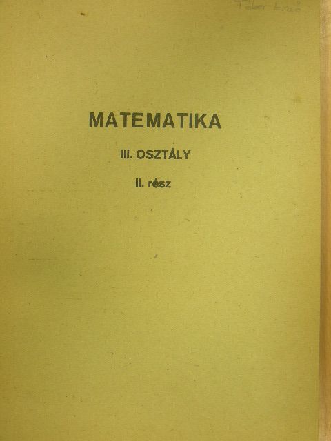Matematika III. osztály II. [antikvár]