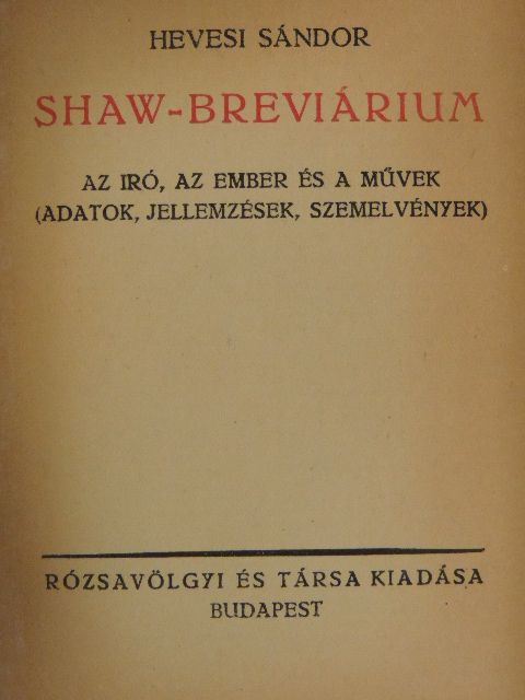 Hevesi Sándor - Shaw-breviárium [antikvár]