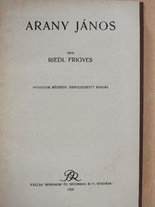 Riedl Frigyes - Arany János [antikvár]