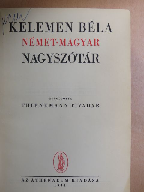 Kelemen Béla - Német-magyar nagyszótár [antikvár]