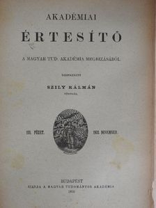 Lehr Albert - Akadémiai Értesítő 1902. november [antikvár]