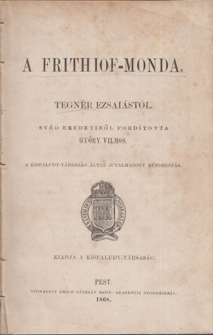 Tegnér Ezsaiás - A Frithiof-monda [antikvár]