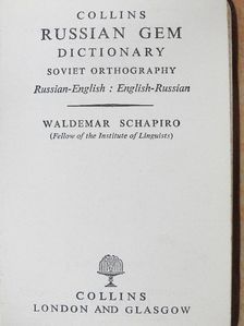 Waldemar Schapiro - Collins Russian Gem Dictionary [antikvár]