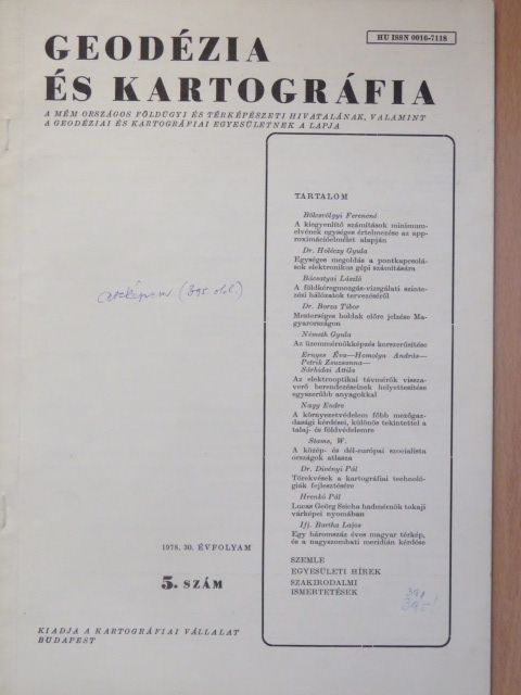 Bácsatyai László - Geodézia és kartográfia 1978/5. [antikvár]